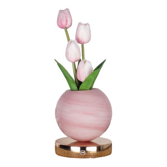 Tulip Planet Night Light Dimmable Touch Lamp with Aromatherapy Diffuser USB Rechargeable Artificial Flower