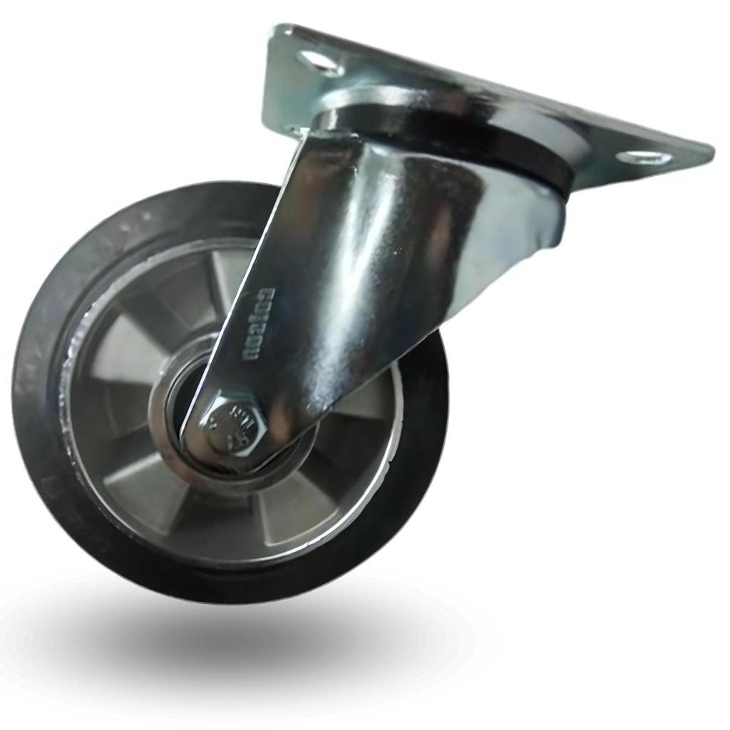 Swivel wheel, trolley set, 160mm, 350kg, JPAB 1603, aluminum-rubber