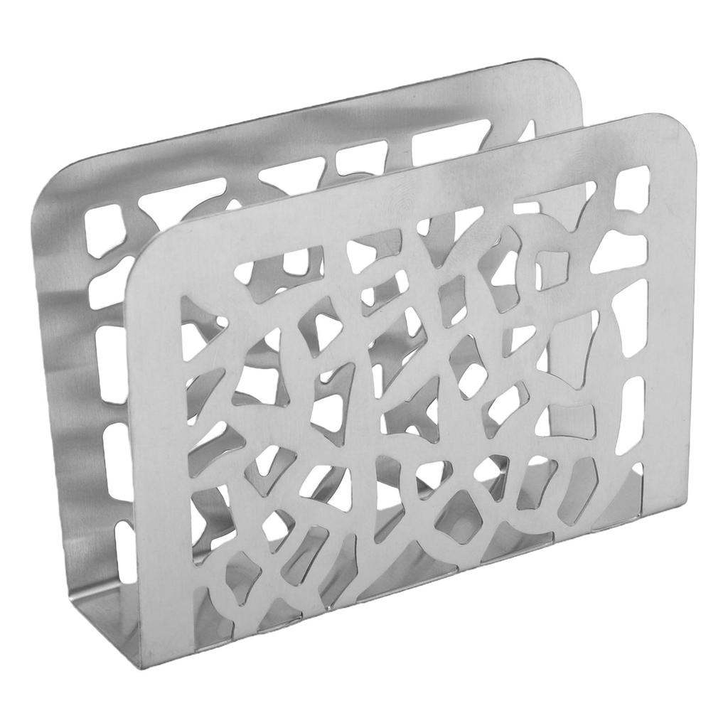 Tabletop Napkin Holder Stainless Steel Hollowed Metal Paper Napkin Holder Tissue Dispenser for Kitchen Countertop Bar
