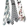 Plaid Korean version neck tie casual narrow version 5cm college style creative tie men's leopard print casual funny neck ties