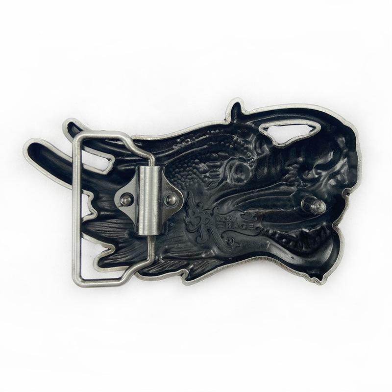 Zinc Alloy Men's Chinese Dragon Belt Buckle – Trendy Smooth Snap Design