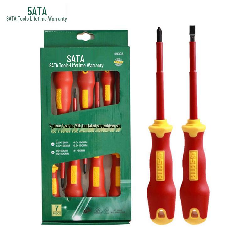 SATA 7-Piece VDE Insulated T-Handle Screwdriver Set 7 Pieces