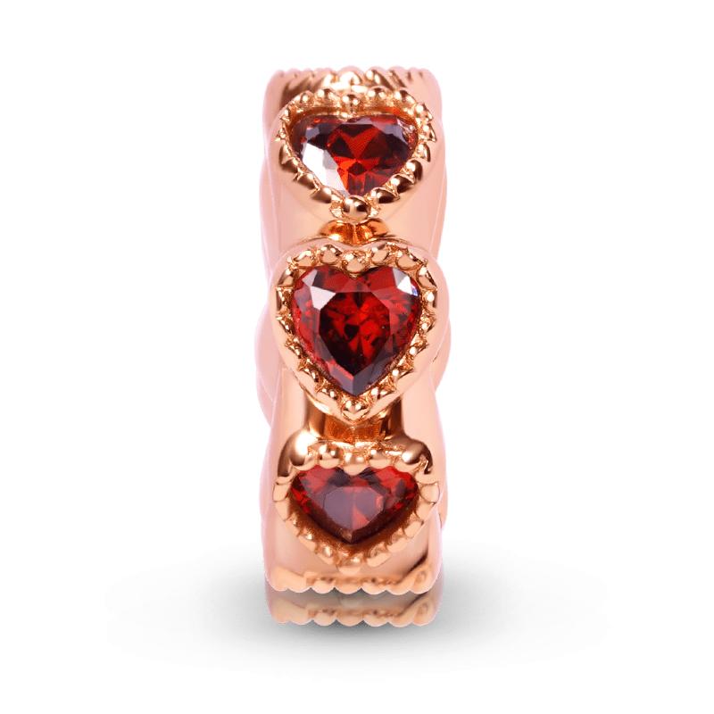 New Copper Charm Rose Gold Infinity Heart Bead Fit Snake Chain Bracelet Necklace Women Diy Jewelry