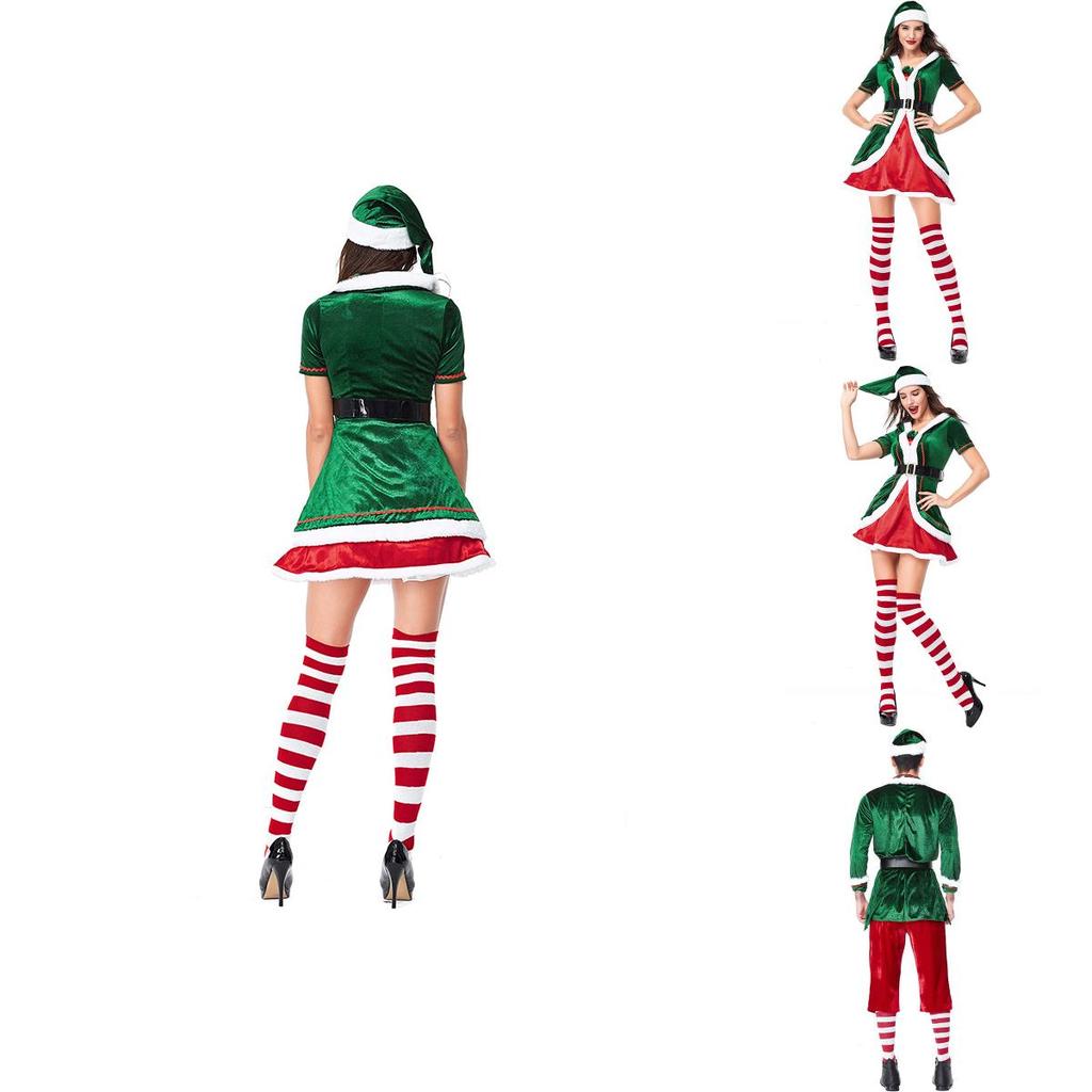 Luxurious Adult Christmas Santa's Helper Elf Cosplay Costume For Festive Parties