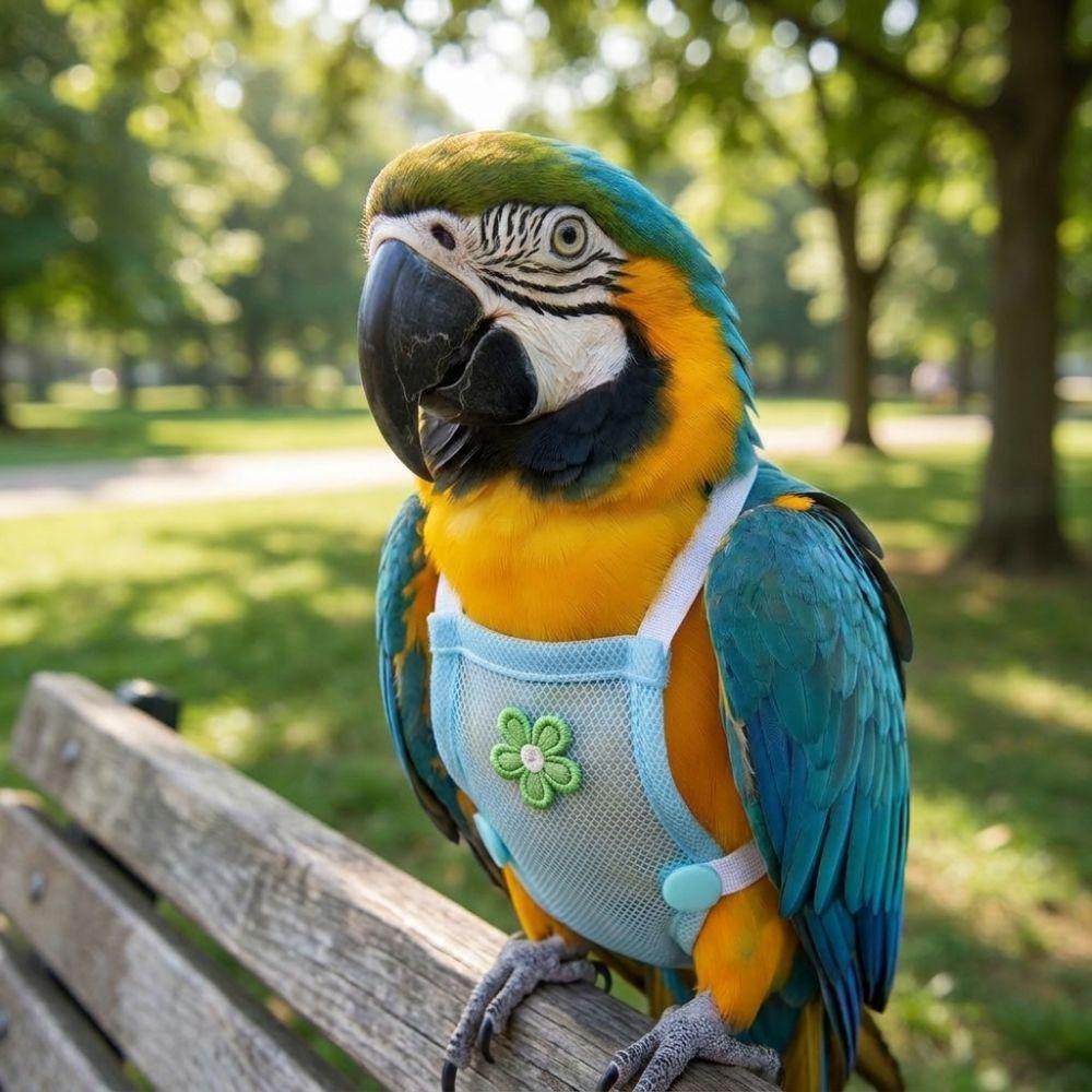 With Leash Pet Parrot Diaper Snap-Closure Parrot Flying Clothing  for Cockatiel Pigeons