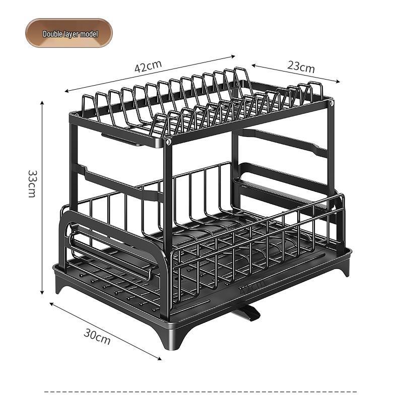 Cross-border Kitchen Sink Storage & Drainer Rack for Bowls, Dishes, and Utensils