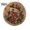Outdoor Christmas Tree Decor Faux Pearl Art Kit, DIY Rhinestone Gem Painting Craft, Santa Festive Home Items Stocking Elk Pattern Hanging Suncatcher