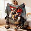 Napoleon On Horseback Classic Portrait Flannel Blanket Historical Art Theme Soft Throw for Sofa Bed Cozy Warm All-Season Decorativ