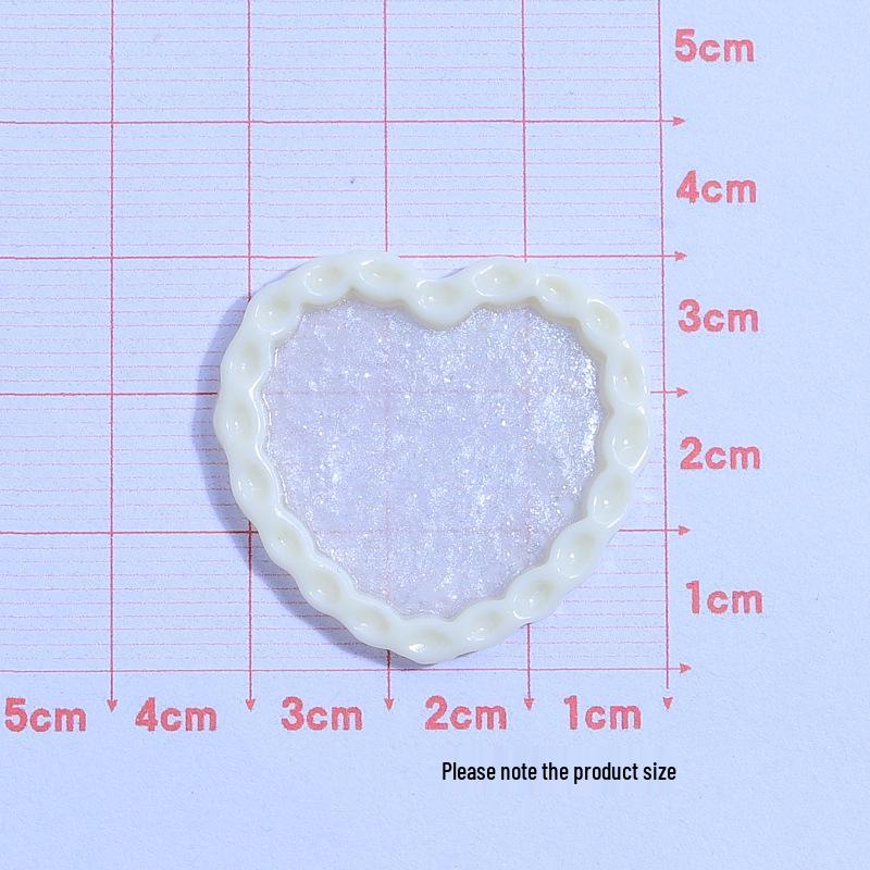 Love Heart Glitter Plate Handmade DIY Resin Accessories for Phone Cases, Hair Clips, and Jewelry
