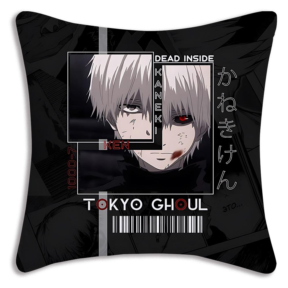 Anime For Tokyos Ghouls Pillow Covers Cartoon Sofa Decorative Home Double-sided Printing Short Plush Cute Cushion Cover