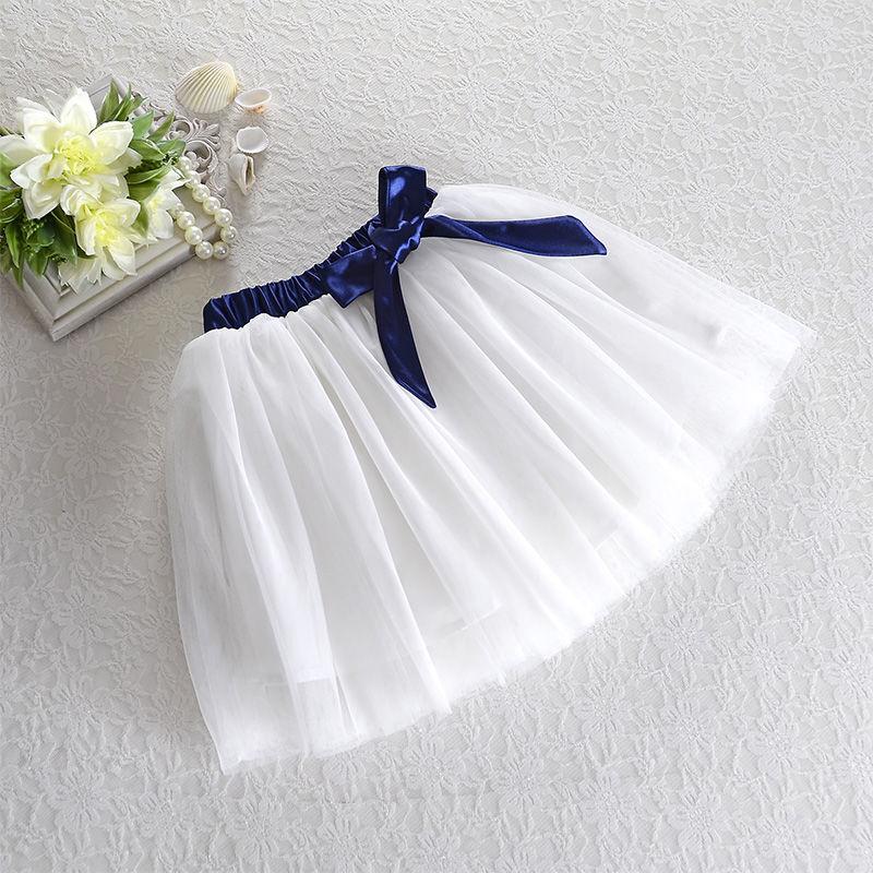 

Девичья юбка-полусолнце из марли, короткая юбка, летняя юбка принцессы, сетчатая детская плиссированная юбка 150 белый