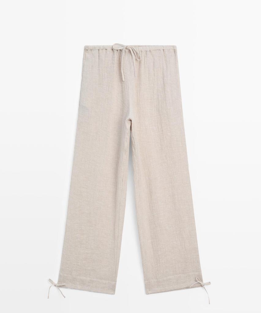 Masimodutti 100% Linen Sarouel Pants