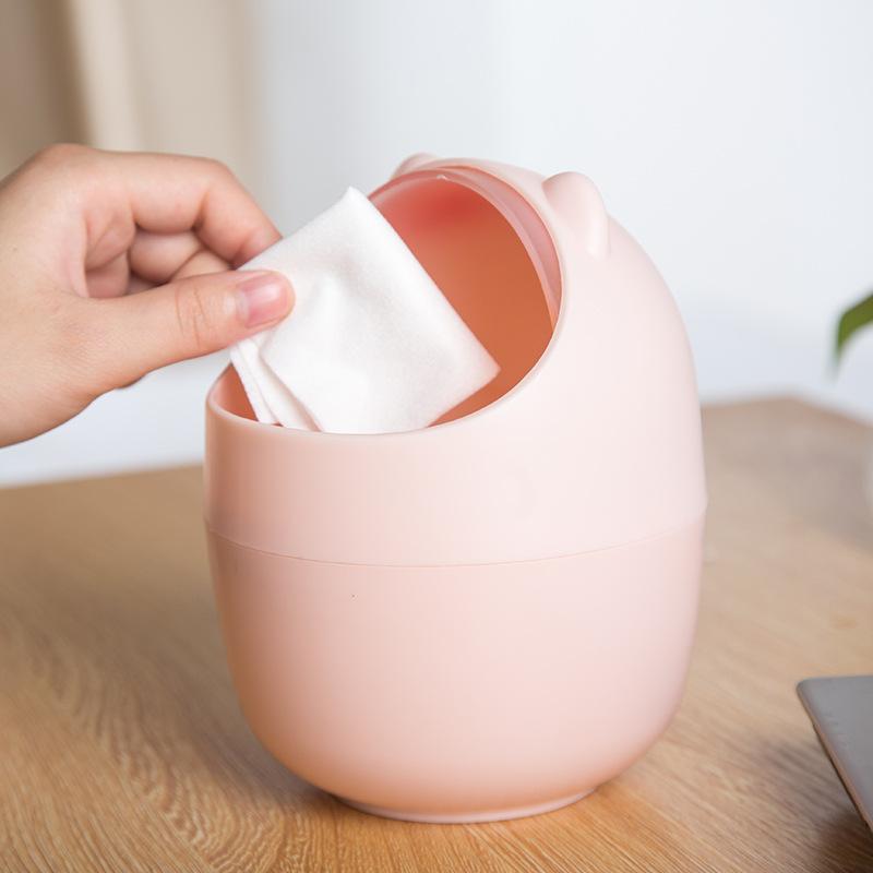 Mini Plastic Flip Top Desk Trash Can Office Home Simple Waste Bin Storage Container for Tissues