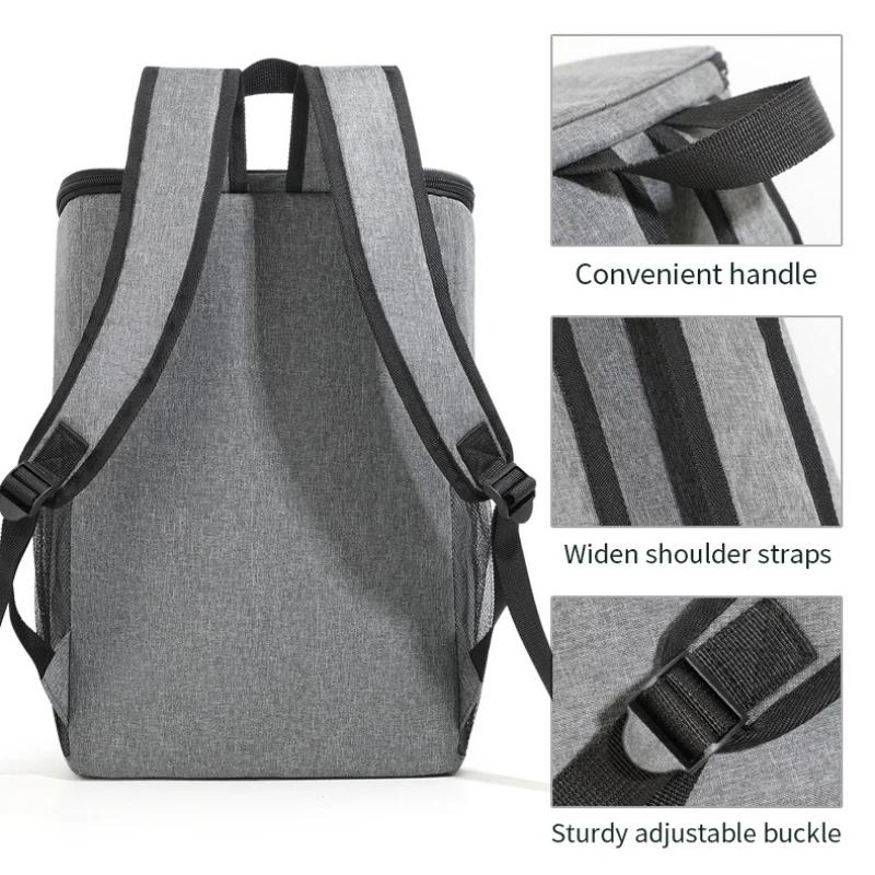 18L Tragbare Thermos-Lunchtasche Lebensmittelbox Langlebige Wasserdichte Kühlbox Eisisolierte Tasche Camping Abendessen Aufbewahrung Oxford Rucksack