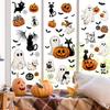 87 PCS Halloween Window Clings Ghost Decals Decor, Vintage Ghost Evil Pumpkin Bat Black Cat Reble Window Stickers for Halloween Party Supplies Home