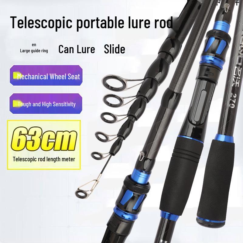 Ultra-light Telescopic Rod with Large Guide Ring & Sliding Float for Long Cast Lures