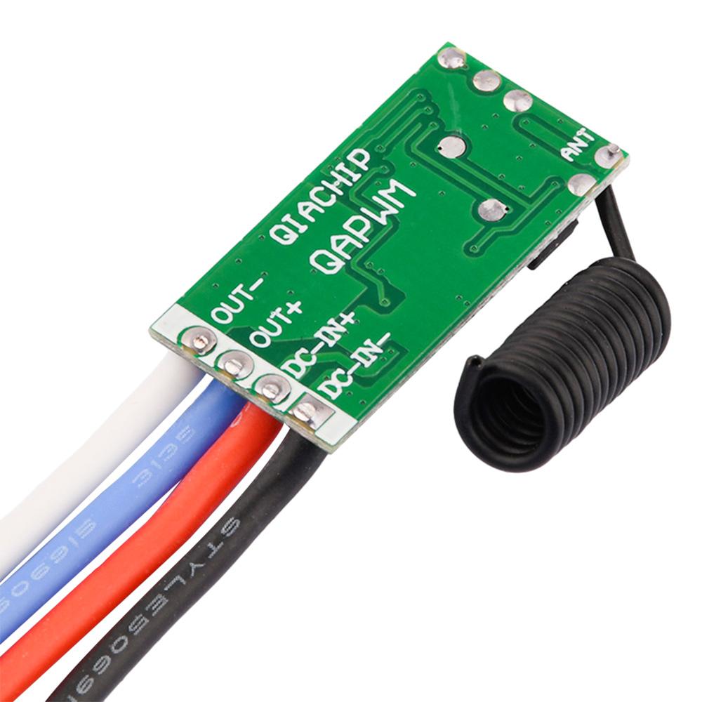 433MHz Wireless Remote Control DC Motor Speed Controller 3.7V-24V 5A PWM Speed Regulation Dimming Module for LED Lights Motor