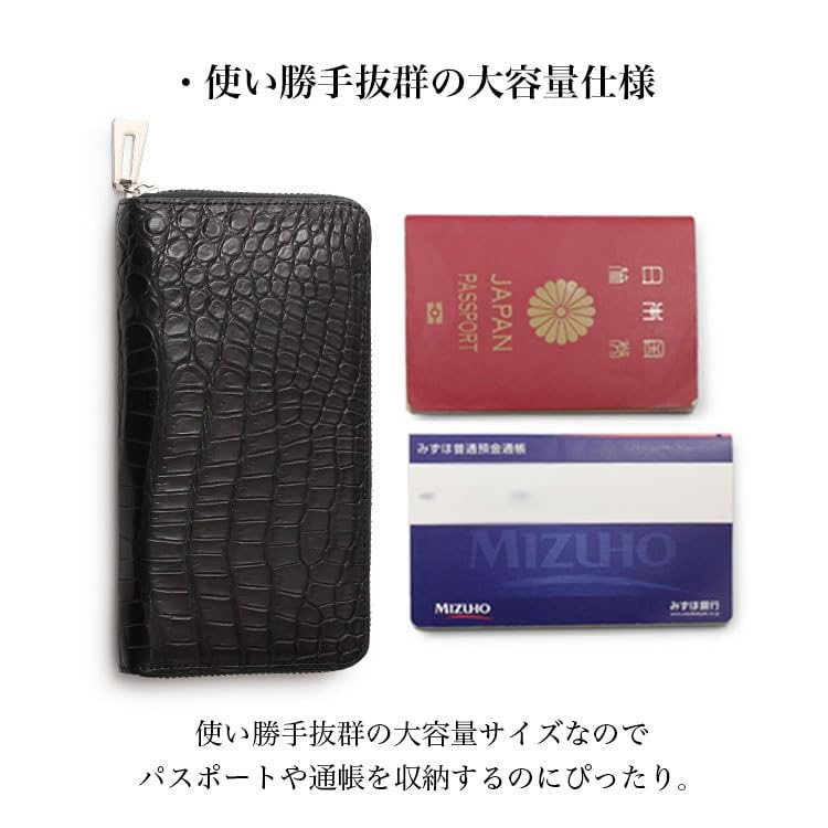 Crocodile Made in Round Long Genuine Genuine Luxury Good Money Times Feng Large Round Blue [Tokyo Crocodile] Wallet, Men's, Women's, Japan, Wallet,