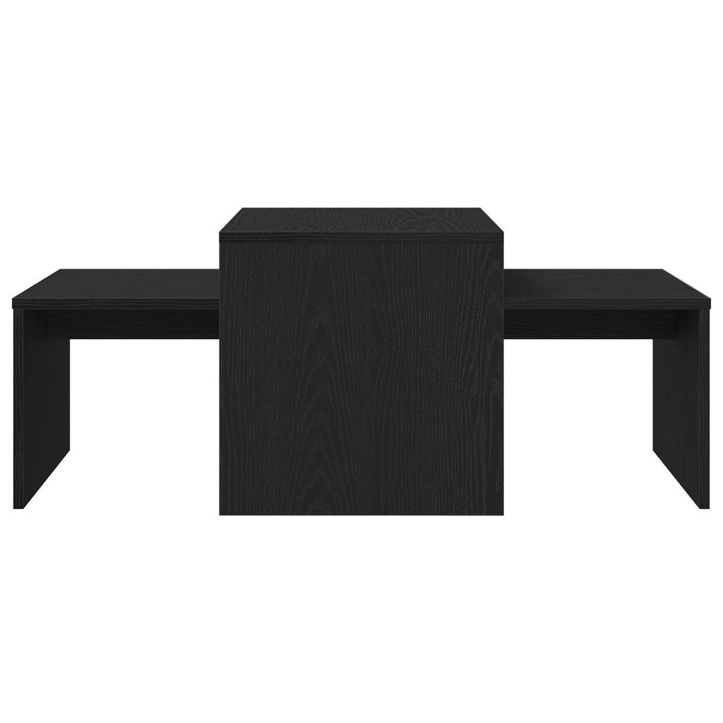 Creative Design Black Oak Side Table Set, Coffee Table and Side Table for Living Room, Study, Balcony, Hotel, Café and Outdoor Bar. 100x48x40 Cm