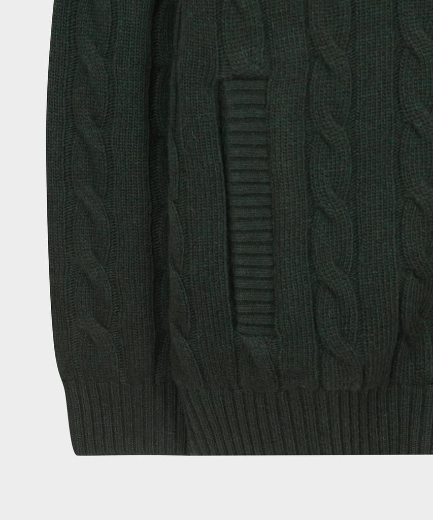 Brooks Brothers Cable Zip-Up Sweater (Dark Green) (Bbwcmbf406)