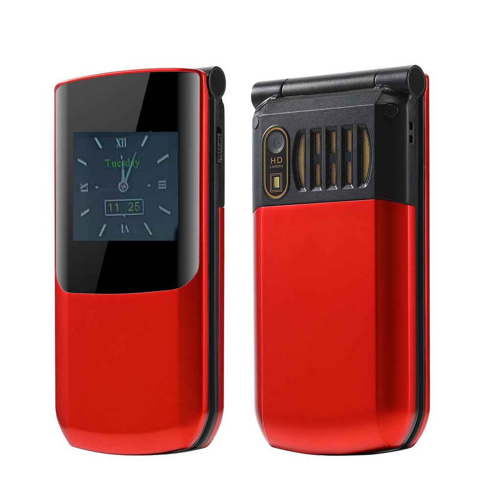 S7A 2G Flip CellPhone 2.4inch HD Dual Screen MTK GSM Dual SIM 8W Camera 1000mAh Mp3 Mp4 Type-C Mobile Phone