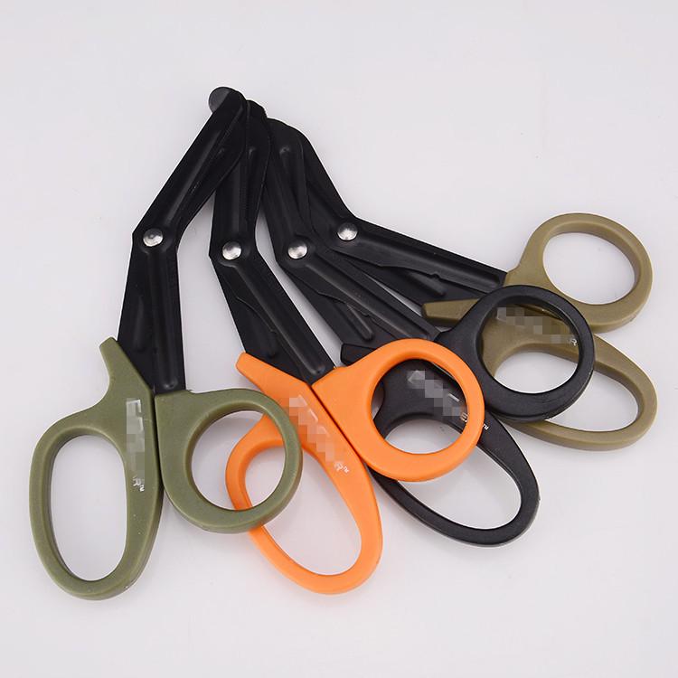 EMT Military Standard Multi-function EDC Serrated Survival Rescue Scissors Orange