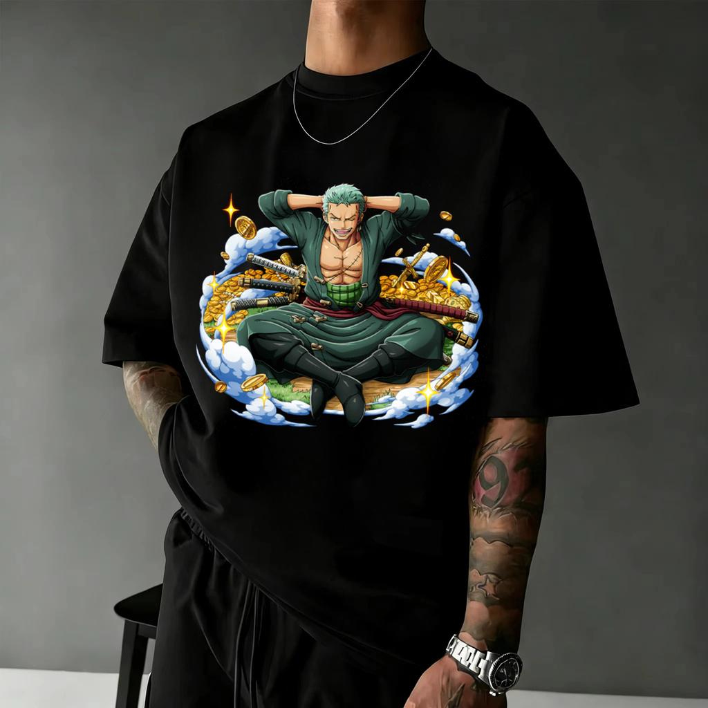 One Piece Anime T Shirt Unisex Unisex Cotton Short Sleeve Tee Tops 2026 Summer Luffy Zoro Sanji Graphic Print Streetwear Casual Y2k