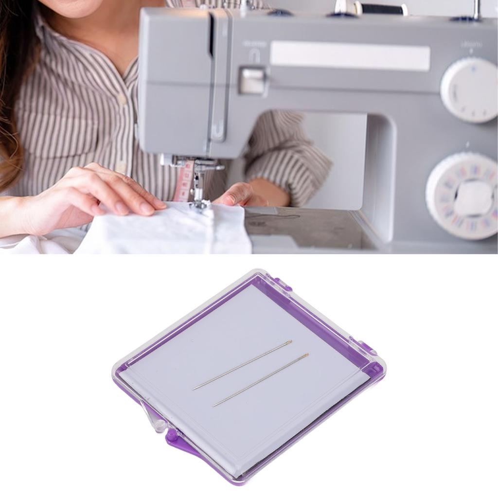 Magnetic Sewing Needle Case Transparent Cover Knitting Pin Plastic Storage Box with 2 Needles