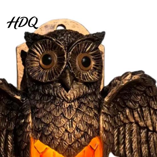 Owl Table Lamp Small Night Light with Golden Owl Farmhouse Bedside Decorative
