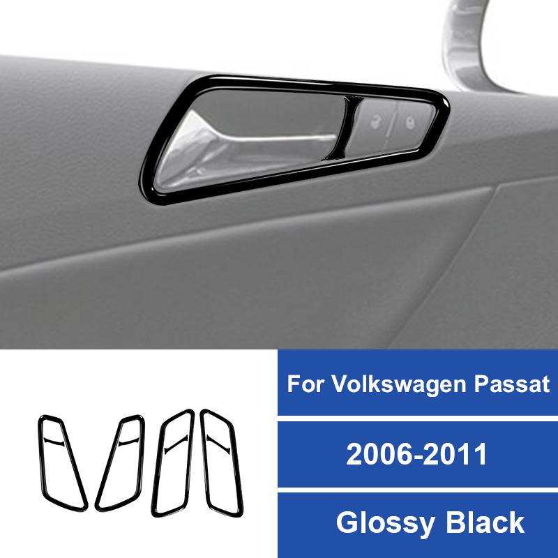 Real Carbon Fiber Car Inner Door Handle Panel Frame Decoration Sticker For Volkswagen Passat 2006-2011 Auto Interior Accessories