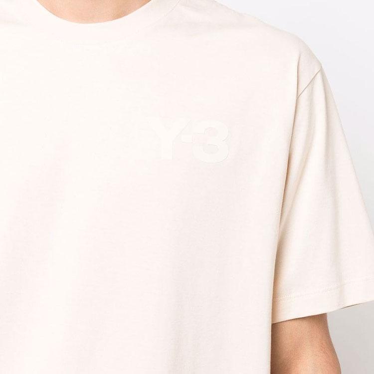 Y-3 T-Shirts Men's White Crew Neck Moderate Straight Fit HG6231