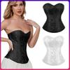 Vintage Bedrucktes trägerloses Sanduhr-Taillenformer Hofstil Abend-Bustier Korsett