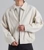 Button Seoul Minimal Cut-Line Collar Zip-Up (Ivory)