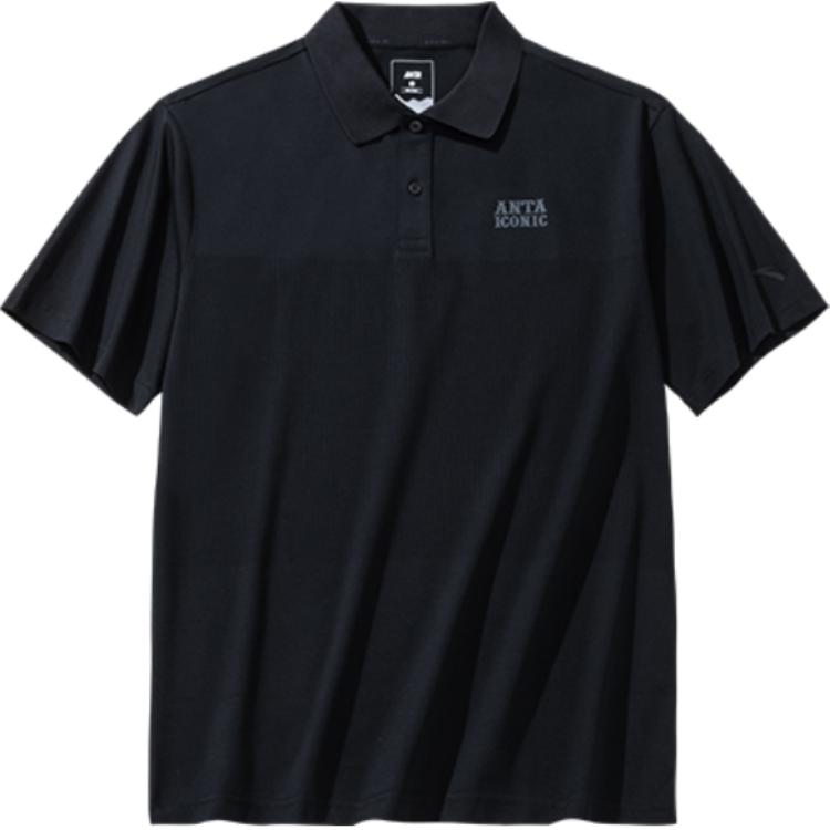 

Anta Comfortable Sports Casual Letter Print Breathable Short Sleeve Polo Shirt Men Polo Shirts Basic-Black 152438115-2 XL
