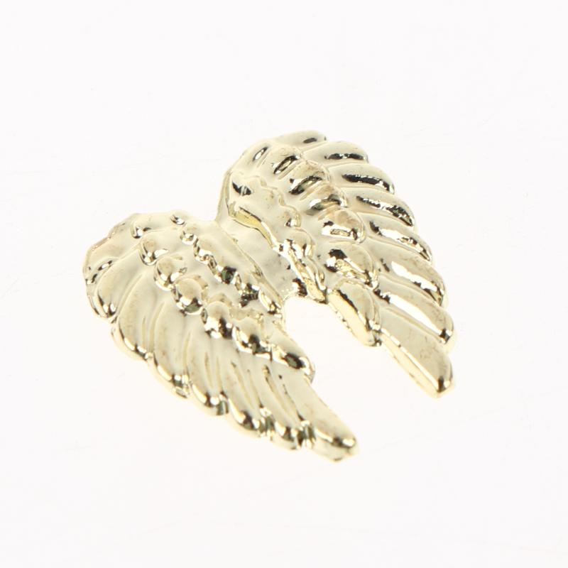 2 Pack Angel Wings Metal Nail Art Charms Gold Silver Wings Nail Decoration For Manicure Diy 3D  Sparkly Nail Parts