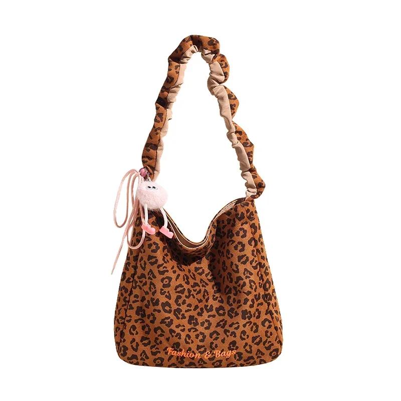 Torby na ramię w panterkę o dużej pojemności ze szwami rekreacyjnymi, nowy trend, wszechstronne, wyprzedażowe torby crossbody dla kobiet