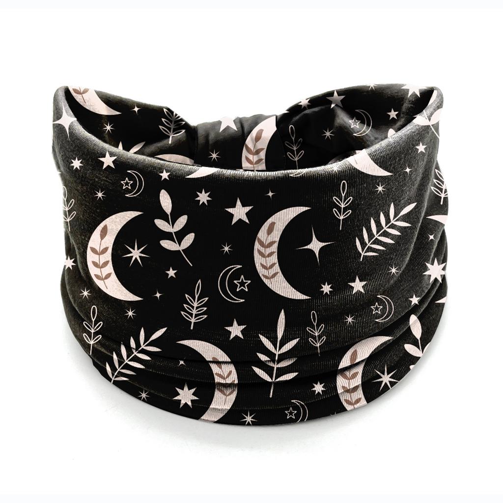 European American Women's Hair Band African Print Pattern Wide Edge Elastic Knot Sports Yoga Headband Women's Headwear Hair