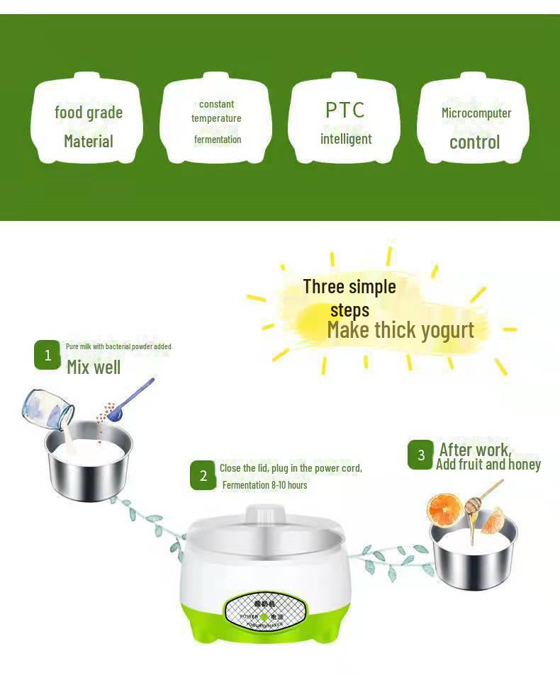 Αυτόματη Μίνι Μηχανή Παρασκευής Γιαουρτιού με Προσαρμόσιμες Επιλογές Δώρου και Εσωτερικό από Ανοξείδωτο Ατσάλι