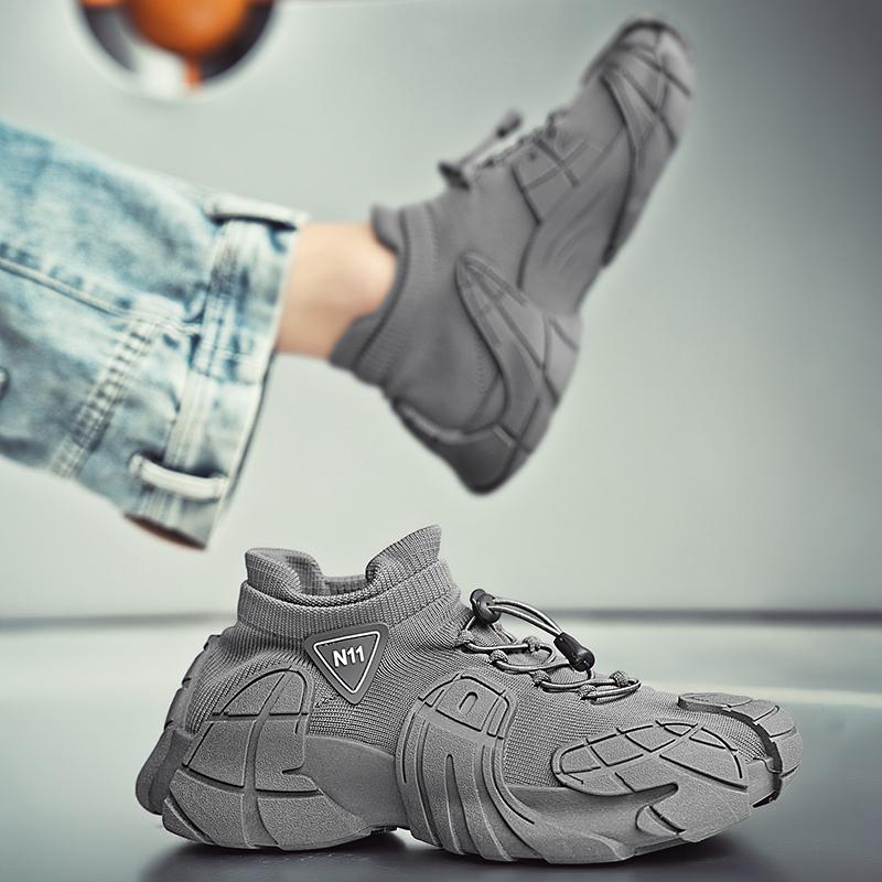 Mode Herr Designer Svarta Sneakers Högkvalitativa Löparstrumpor Skor Herr Casual Träningsskor Andningsbara Herr Promenad Joggingskor