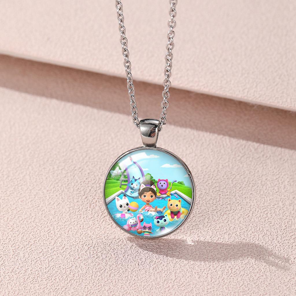 Gabbys Puppenhaus Geometrische Legierungskette mit buntem Edelsteinanhänger für alle Stile