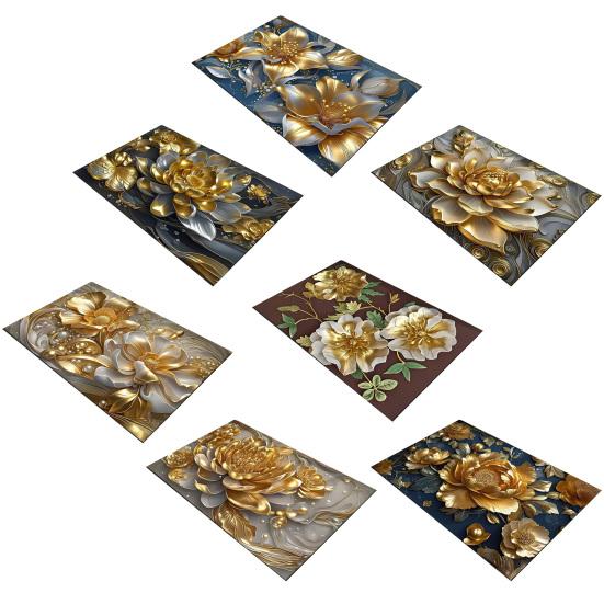 3D Floral Bath Mat Diatomaceous Earth Absorbent Floor Mat Non Slip Realistic Flower Bathroom Rug