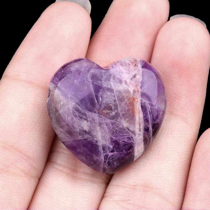 1 Stück Heilkristall Naturstein Heimdeko Herzform Amethyst Tigerauge Anhänger Zubehör