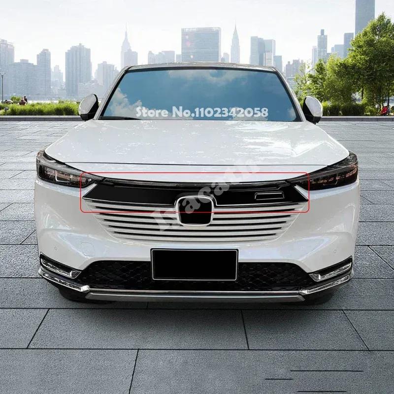 ABS  Black For Honda Vezel E:HEV HRV   Car Front Hood Bumper Lid Bonnet Grille Cover Trim   Front Cover Trim