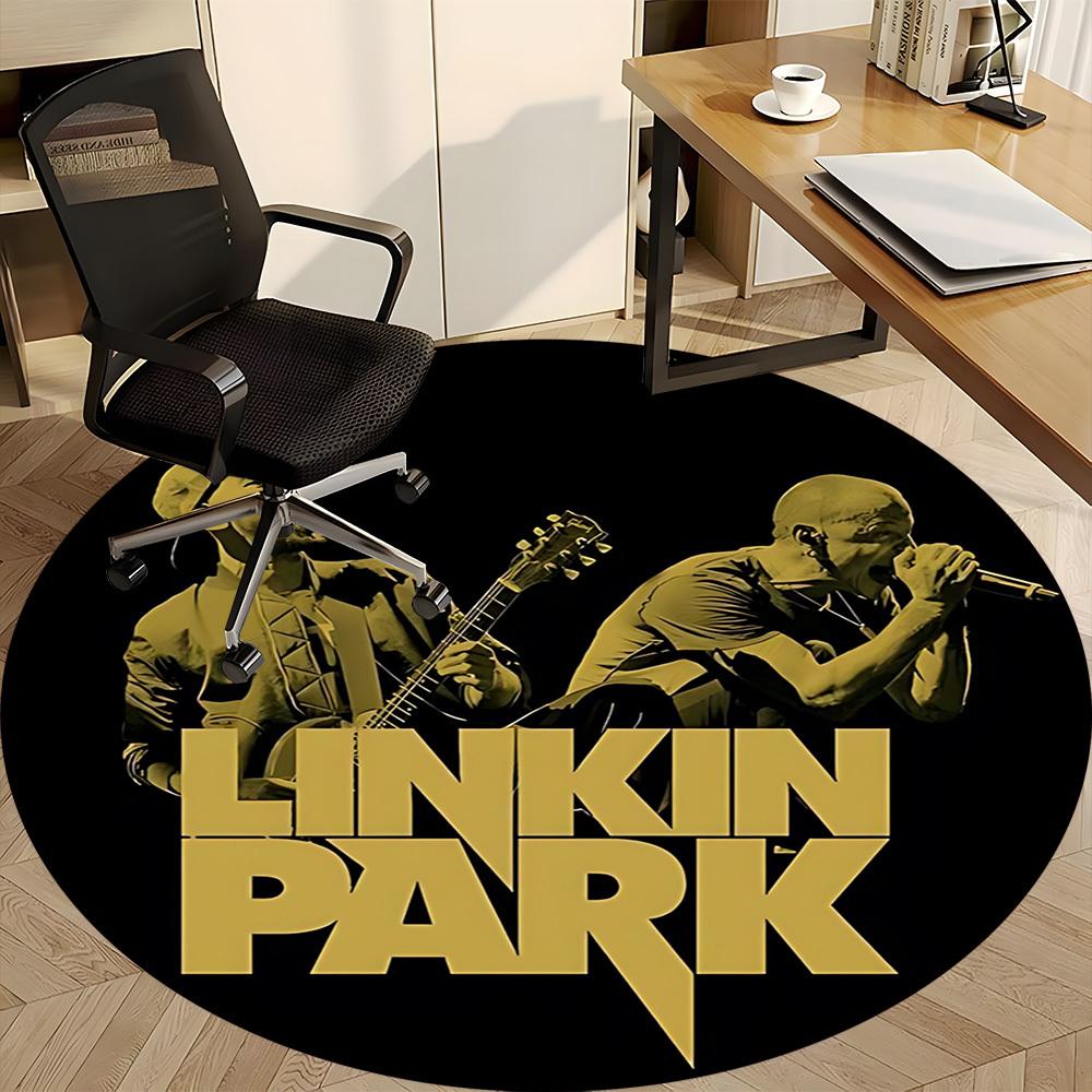 1PC Linkin Park Office Round Rug, Non-slip, Soft and Durable Office Rug for Interior Decoration, Perfect for Office, Beautiful Decoration
