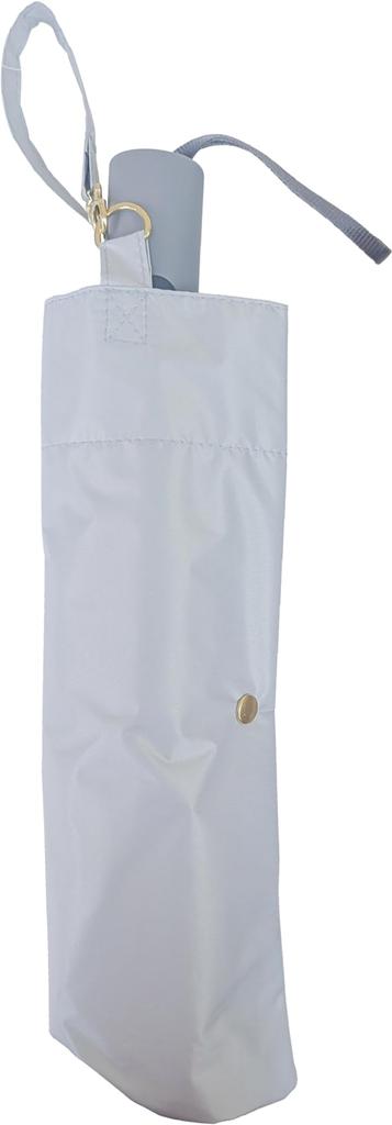 Folding Sun and Rain Automatic Opening and 6 Slim Easy Drawstring UV Heat Gray Parasol, Umbrella, Closing, 55cm, Ribs, Plain, Design, Case, 100%