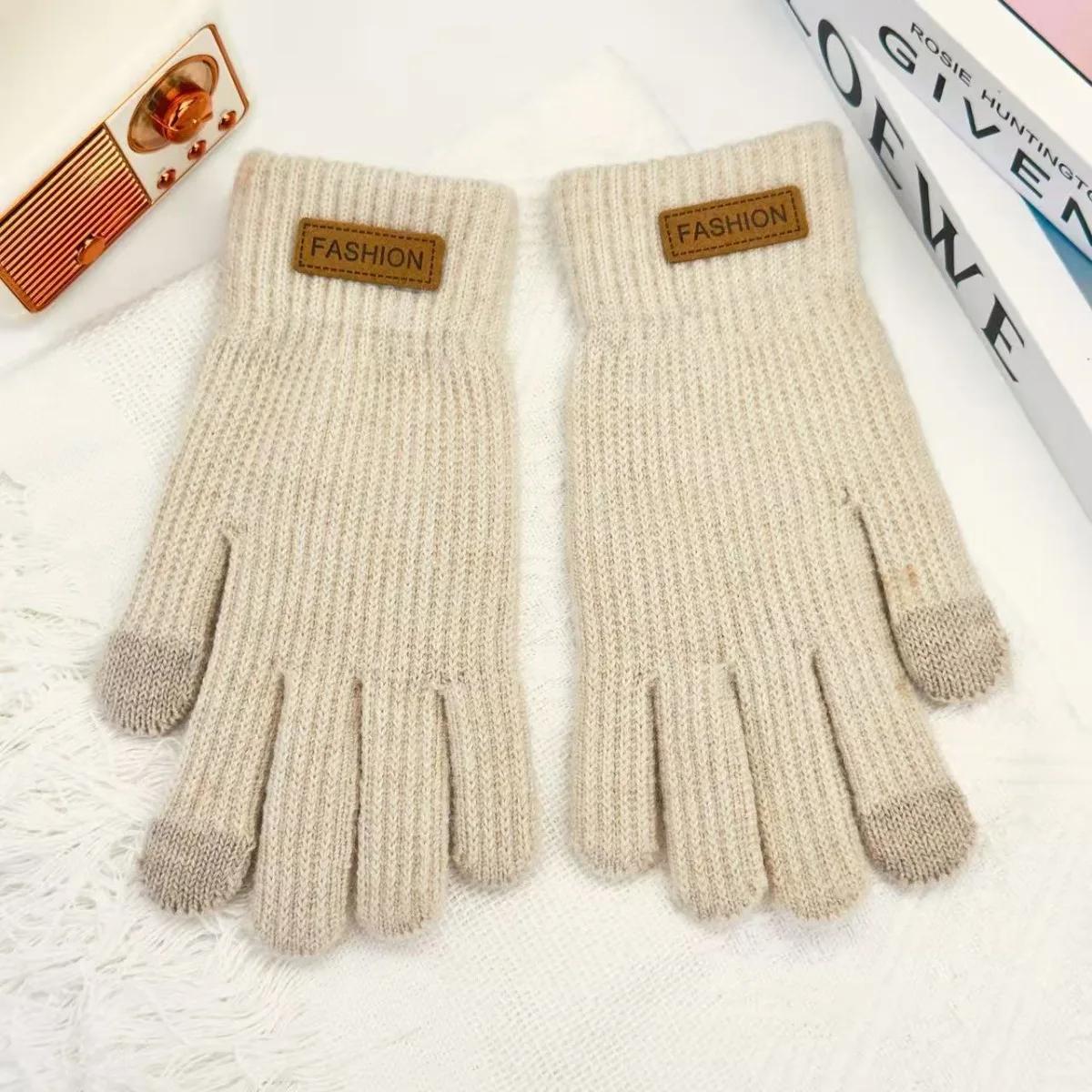 Touchscreen Winter Gloves Thick Elastic Knitted Warm Cold Resistant for Men Women Outdoor Daily Work Gloves Winter Gloves One Size