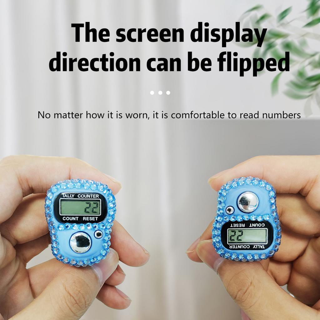 Tragbarer Fingerzähler mit elegantem, juwelenverziertem Design, ideal für Schüler und Lehrer, Fitnessstudio und Inventur.