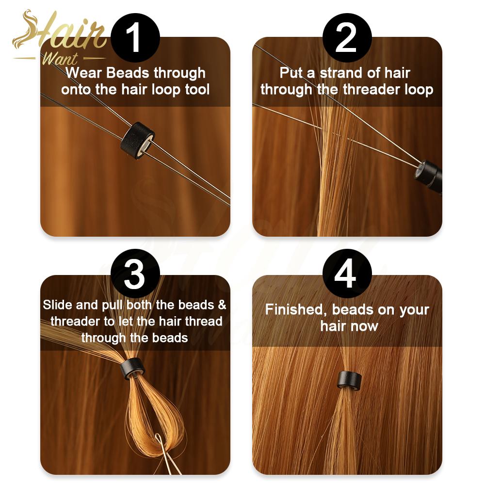 Hair Extension Tool Detachable Handle Hair Pulling Loop Threader Hair Extension Looper for Micro Beads Pulling Needle