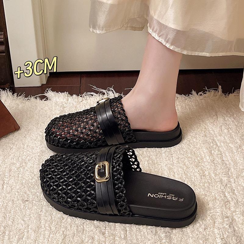 

Retro Headband Flip-flops with Thick Sole and Heightening Feature. Versatile Shoes for Women. 40 чорний