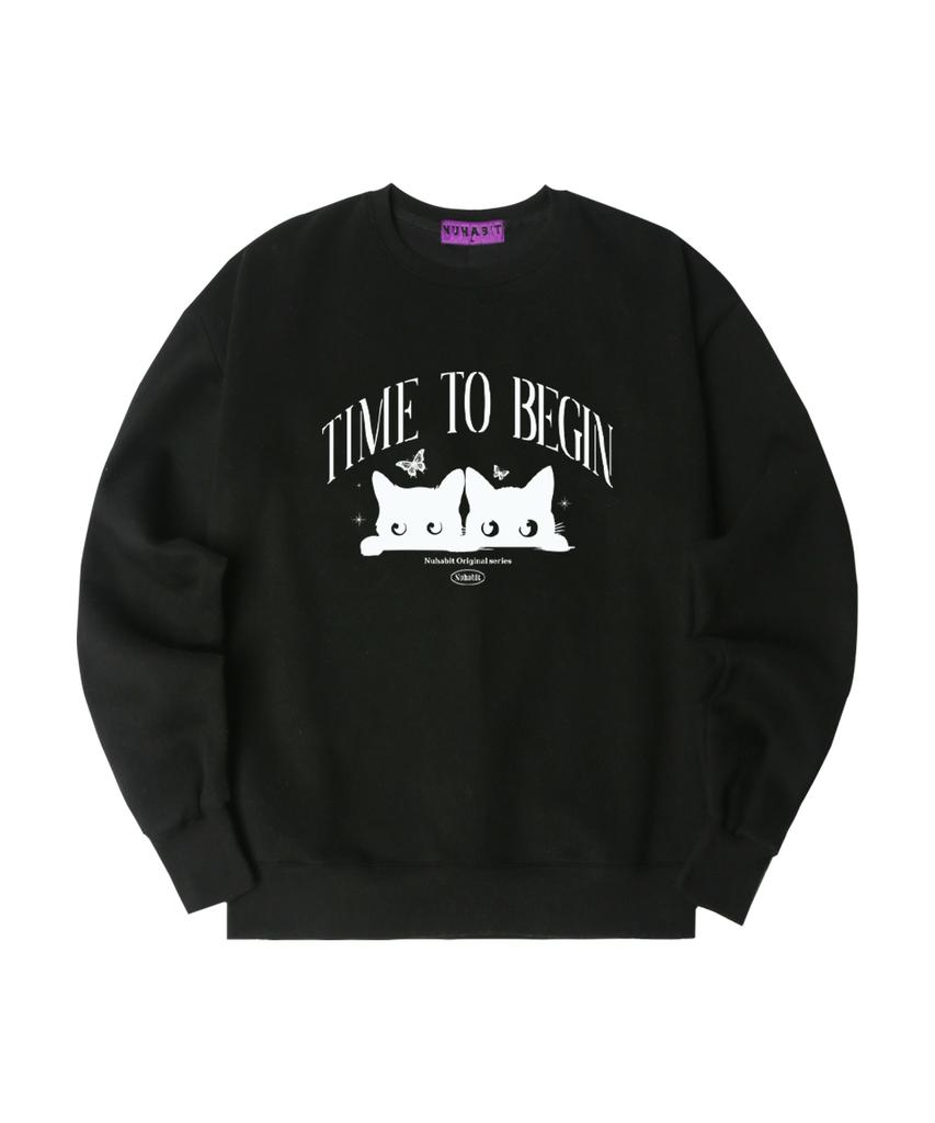NUHABIT N/H Time To Begin Oversized Fleece-Lined Sweatshirt_Black (Som4-4Nh1214)